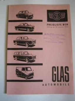 GLAS Automobile Preisliste 1961  